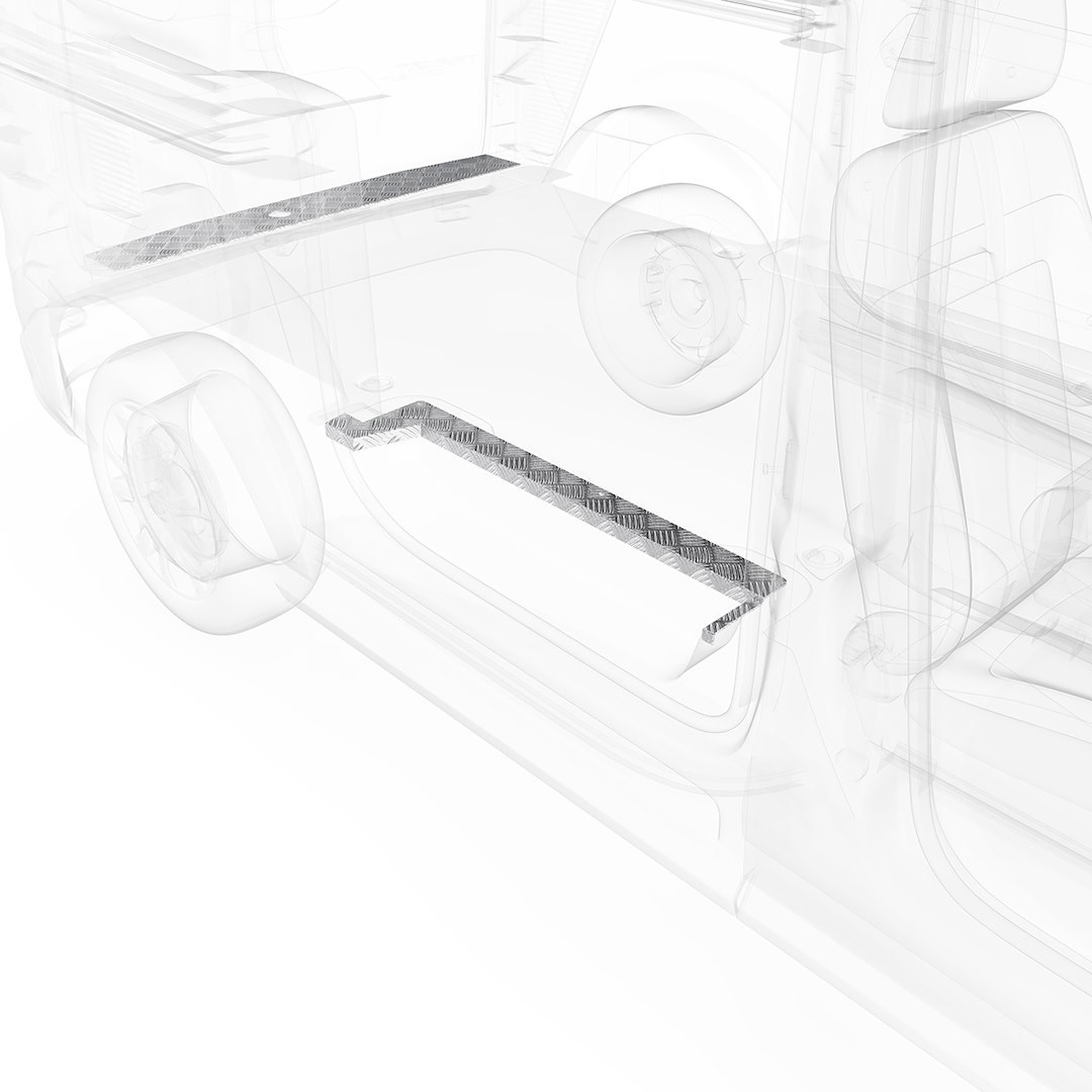 Legend Fleet Solutions Door Sill Protector, Diamond Plate, Polished, Aluminum, Sill Set – 729-151-1010