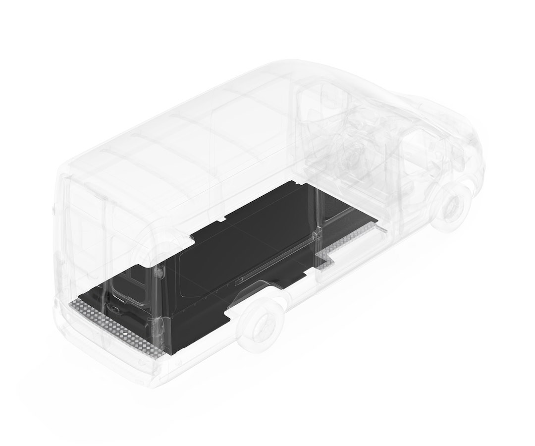 Legend Fleet Solutions Cargo Area Liner, Evolve, Black, Flat Edges, Rubber, Non-Skid, With Door Sill Protector – 751-123-6441