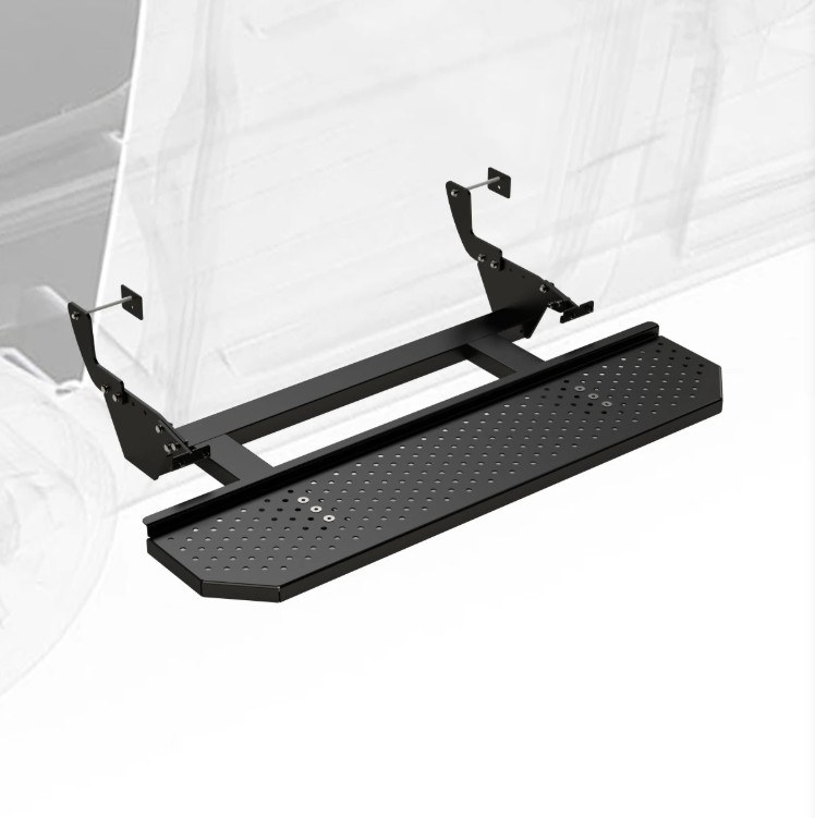 Legend Fleet Solutions Truck Step, Fixstep, Side Mount, Single, Flat Treaded Step, 63 Pound Capacity, Fixed, Stationary, E-Coating – RA0214-JL1.SS