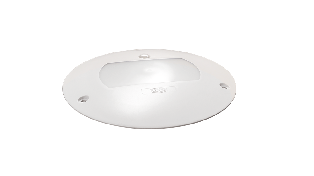 Legend Fleet Solutions Interior Light, Motionbright, Motion Sensor Activated LED Ceiling Light, White, Single, With Plug and Play Wiring – LK1-121-01