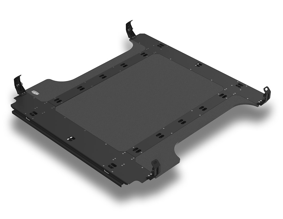 Legend Fleet Solutions Bed Liner, Bedboss™, Drop-IN, Under Bed Rail, Black Matte Textured, Steel, With Flexible Tie-Downs – RA1619-ESU1