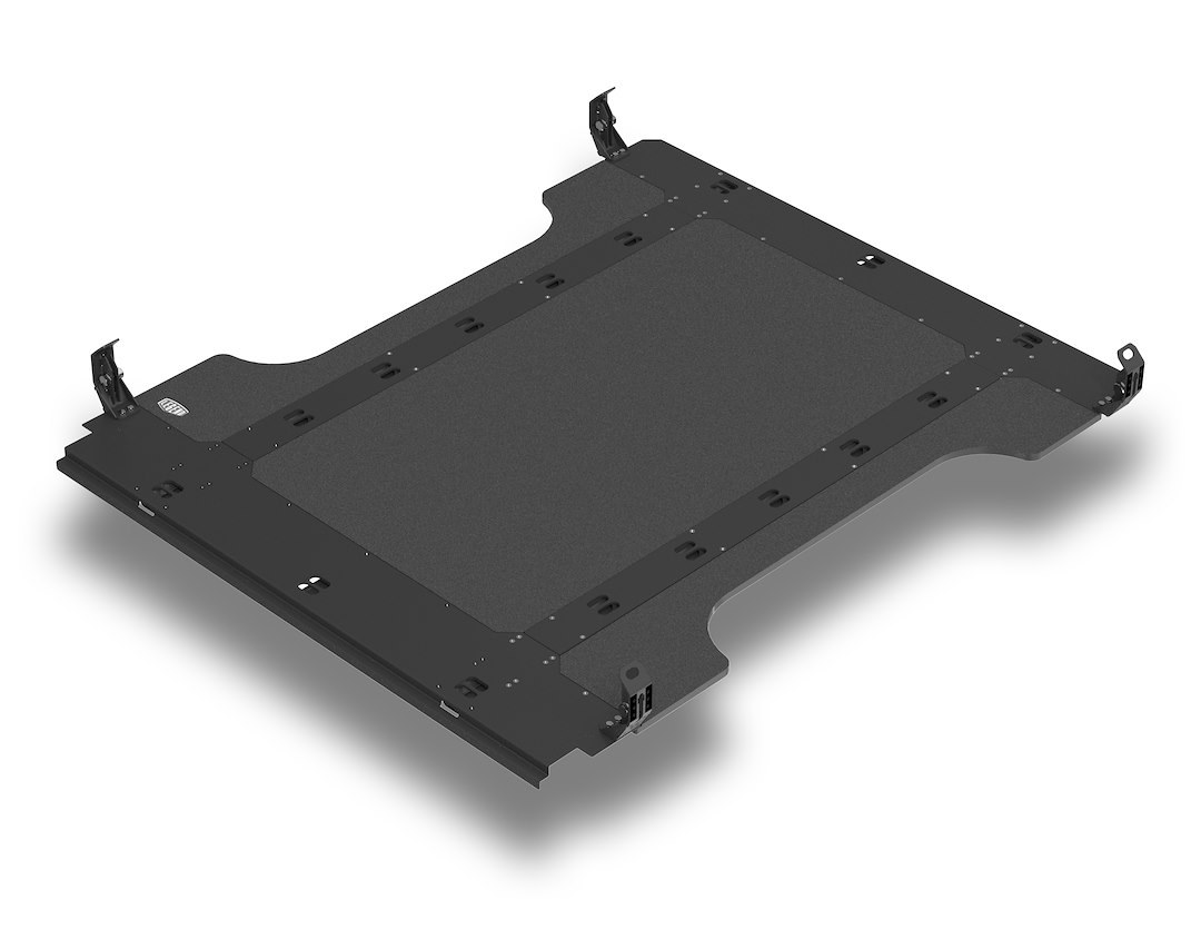 Legend Fleet Solutions Bed Liner, Bedboss™, Drop-IN, Under Bed Rail, Black Matte Textured, Steel, With Flexible Tie-Downs – RA1713-EMU1
