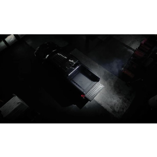 Legend Fleet Solutions Bed Liner, Bedboss™, Drop-IN, Under Bed Rail, Black Matte Textured, Steel, With Flexible Tie-Downs – RA1713-EMU1