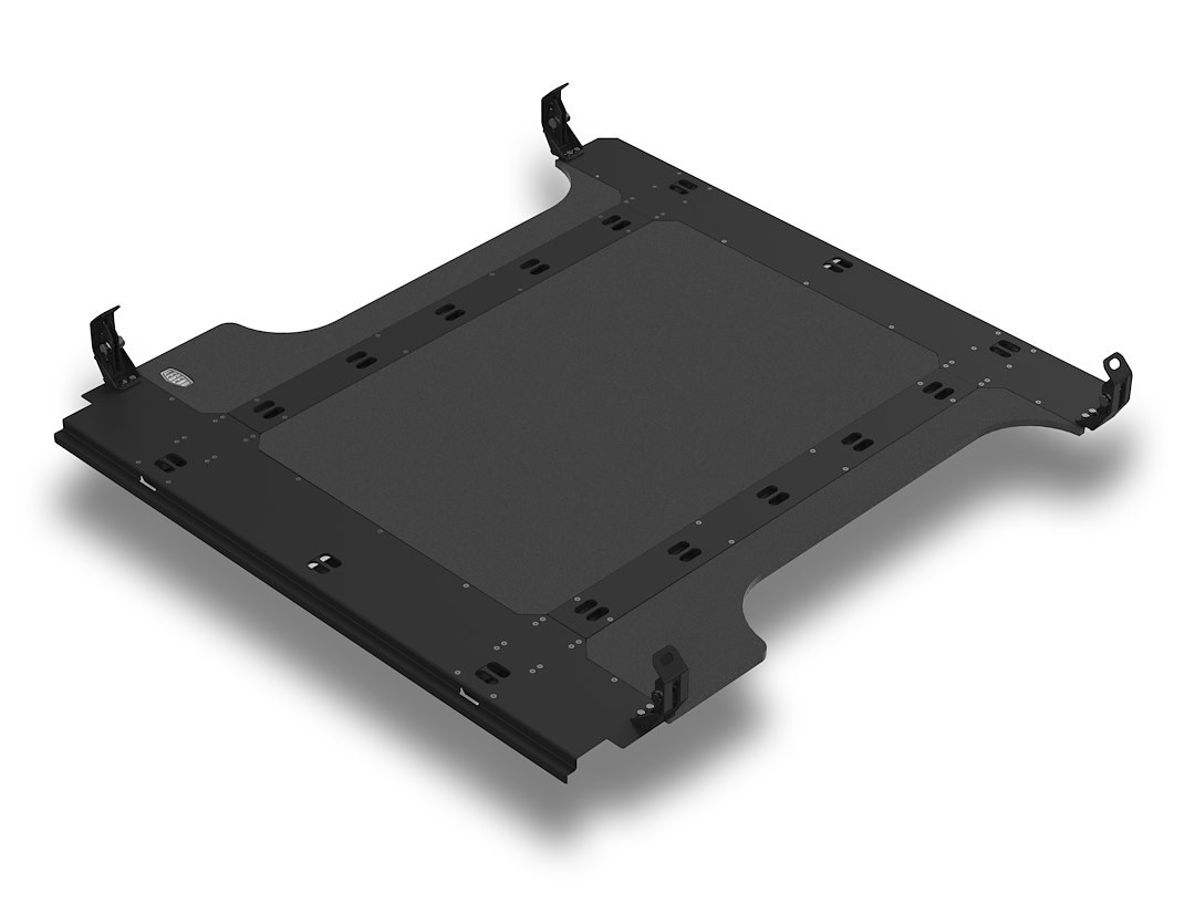 Legend Fleet Solutions Bed Liner, Bedboss™, Drop-IN, Under Bed Rail, Black Matte Textured, Steel, With Flexible Tie-Downs – RA1713-ESU1