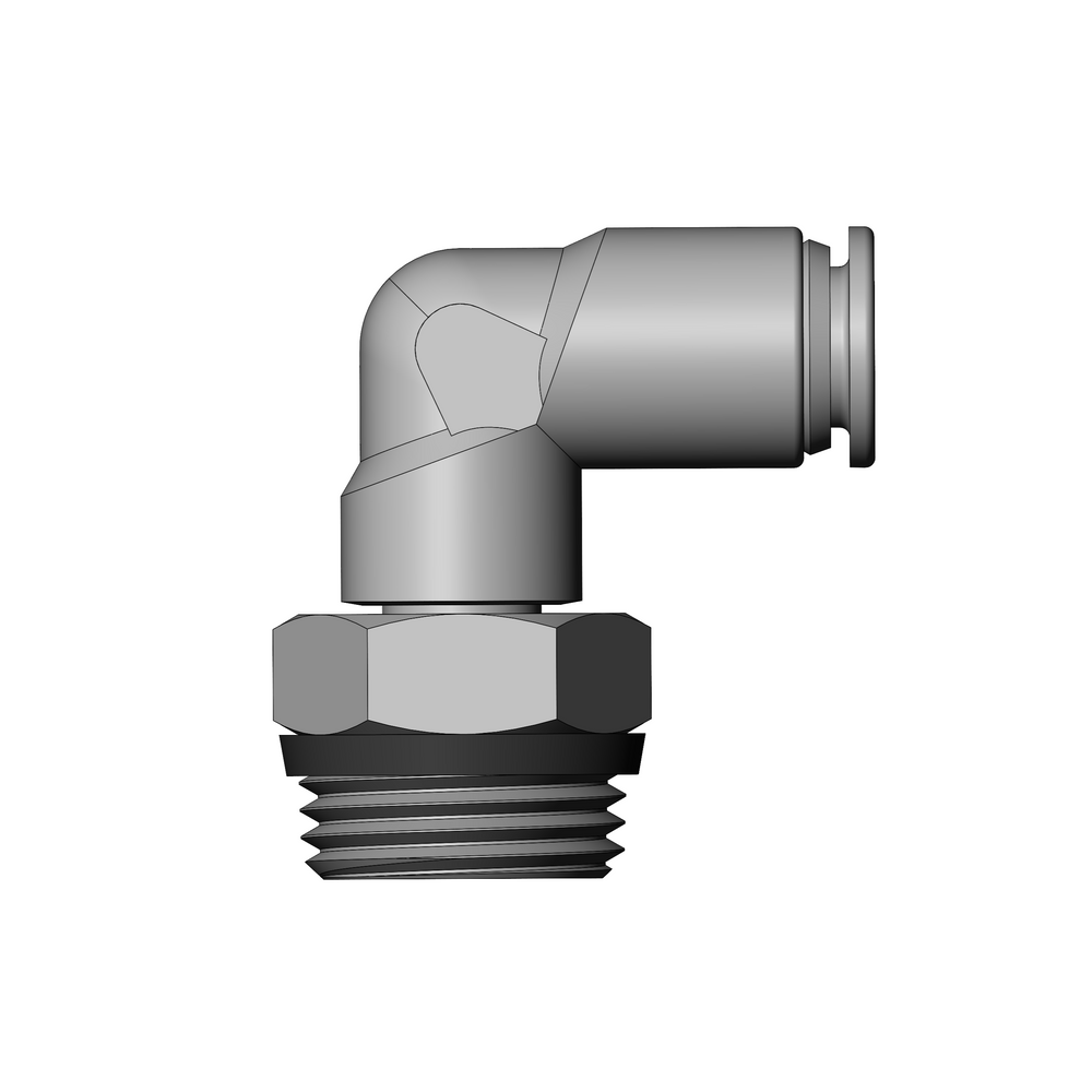 Logiq Adapter Fitting, 1/4 Inch Ptc X 1/4 Inch NPT Elbow Fitting, Nickel Plated, Single, With Self Sealing Pipe Thread – 88-90005