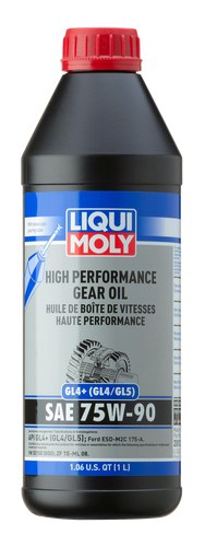 Liqui Moly Gear Oil, High Performance, Single, 1 Liter Bottle, SAE 75W-90, Synthetic – 20012