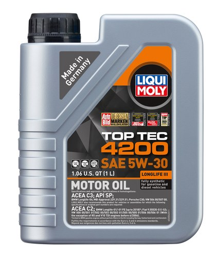 Liqui Moly Oil, Top Tec 4200, SAE 5W-30, Synthetic, 1 Liter Bottle, Single – 2004