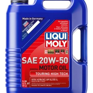 Liqui Moly Oil, Touring High Tech, SAE 20W-50, 5 Liter Jug, Single – 20114