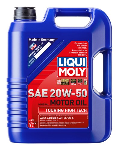 Liqui Moly Oil, Touring High Tech, SAE 20W-50, 5 Liter Jug, Single – 20114