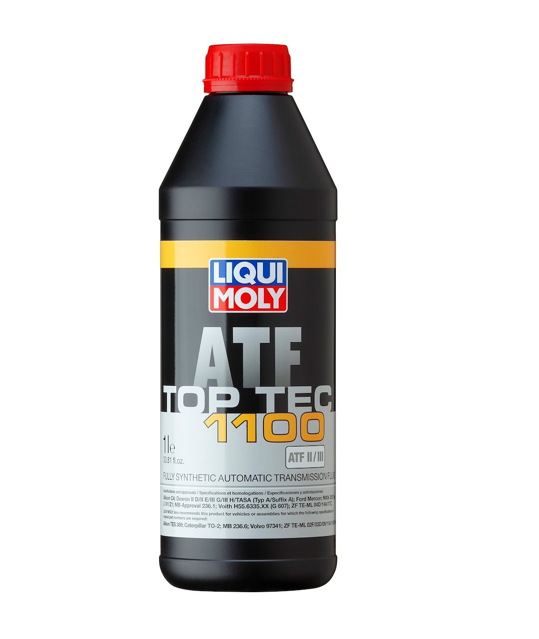 Liqui Moly Auto Trans Fluid, Top Tec ATF 1100, Dexron and Mercon, Synthetic, 1 Liter Bottle, Single – 20118
