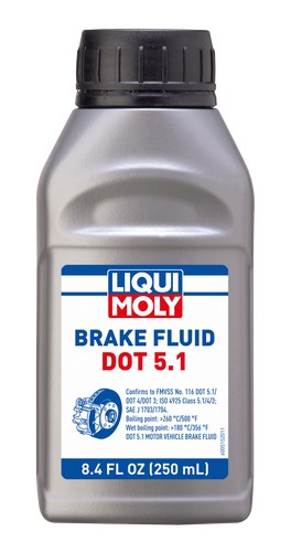 Liqui Moly Brake Fluid, Single, 250 Milliliter Bottle, DOT 5.1 – 20158