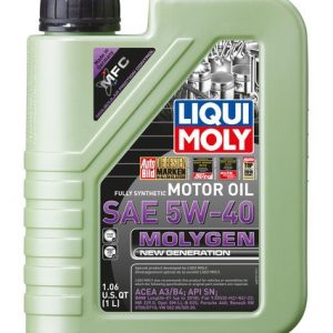 Liqui Moly Oil, Molygen, SAE 5W-40, Synthetic, 1 Liter Bottle, Single – 20230