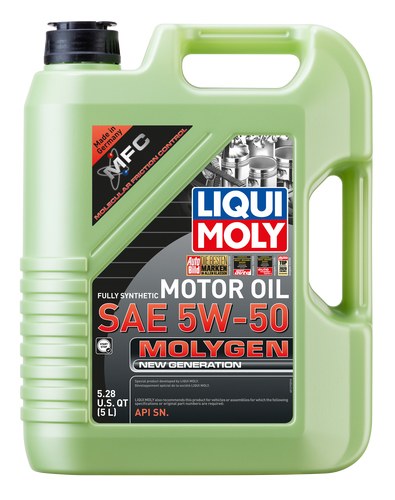 Liqui Moly Oil, Molygen, SAE 5W-50, Synthetic, 5 Liter Jug, Single – 20310