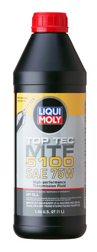Liqui Moly Gear Oil, Top Tec Mtf 5100, Single, 1 Liter Bottle, SAE 75W – 20352