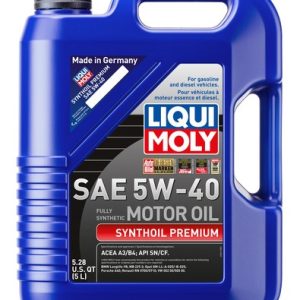 Liqui Moly Oil, Synthoil Premium, SAE 5W-40, Synthetic, 5 Liter Jug, Single – 2041