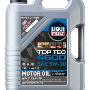 Liqui Moly Oil, Top Tec 4600, SAE 5W-30, Synthetic, 5 Liter Jug, Single – 20448