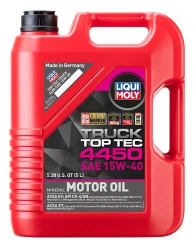 Liqui Moly Oil, Top Tec Truck 4450, SAE 15W-40, 5 Liter Jug, Single – 22038