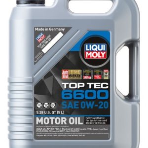 Liqui Moly Oil, Top Tec 6600, SAE 0W-20, Synthetic, 5 Liter Jug, Single – 22046