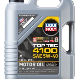 Liqui Moly Oil, Top Tec 4100, SAE 5W-40, Synthetic, 5 Liter Jug, Single – 2330
