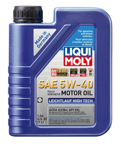 Liqui Moly Oil, Leichtlauf High Tech, SAE 5W-40, Synthetic, 1 Liter Bottle, Single – 2331