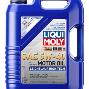 Liqui Moly Oil, Leichtlauf High Tech, SAE 5W-40, Synthetic, 5 Liter Jug, Single – 2332