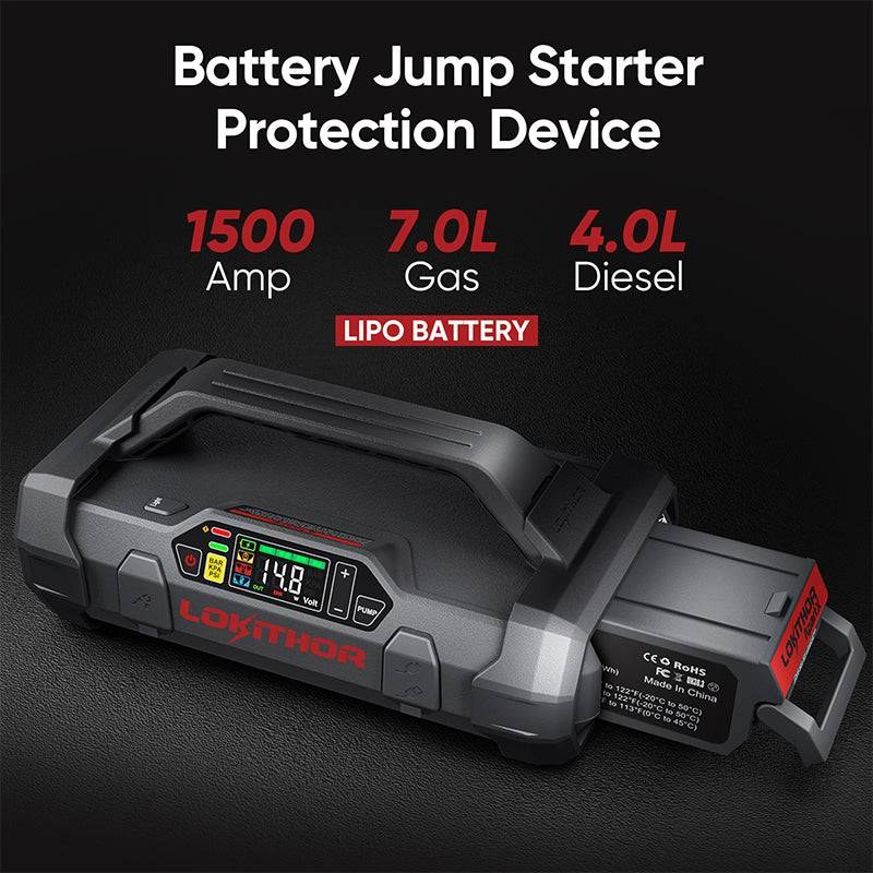 Lokithor Battery Jump Starter, Provide Auxiliary Power to Start 7 Liter Gasoline/4 Liter Diesel Engines, 1500 Peak Amp – APARTX