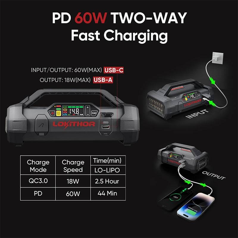 Lokithor Battery Jump Starter, Provide Auxiliary Power to Start 7 Liter Gasoline/4 Liter Diesel Engines, 1500 Peak Amp – APARTX