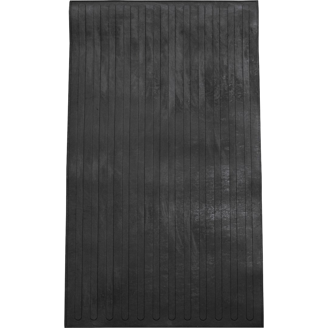 Boomerang Ru Bed Mat, Cut to Fit, With Raised Edges, 95 Inch Length X 46 Inch Width X 5/16 Inch Thickness, Black, Rubber – TM420