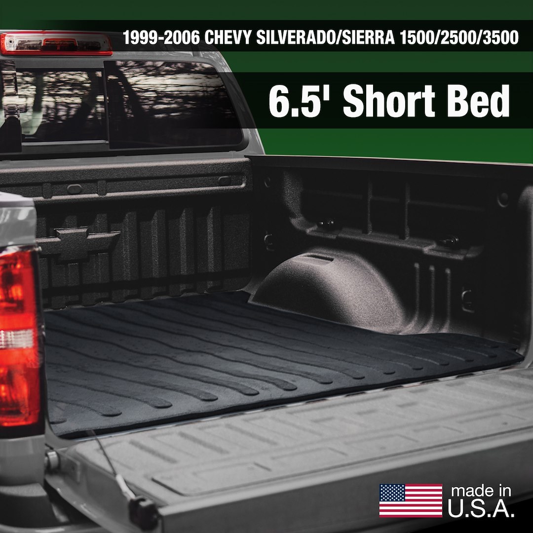 Boomerang Ru Bed Mat, With Raised Edges, 99 Inch Length X 64 Inch Width X 5/16 Inch Thickness, Black, Rubber, Tailgate Liner/ Mat Not Included – TM565
