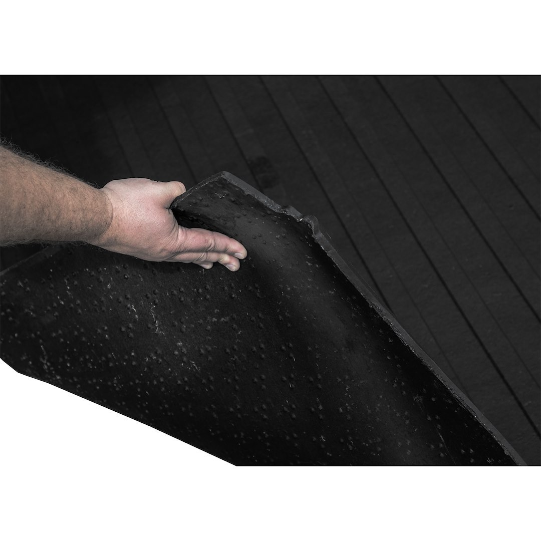 Boomerang Ru Bed Mat, With Raised Edges, 60 Inch Length X 48 Inch Width X 5/16 Inch Thickness, Black, Rubber, Tailgate Liner/ Mat Not Included – TM690