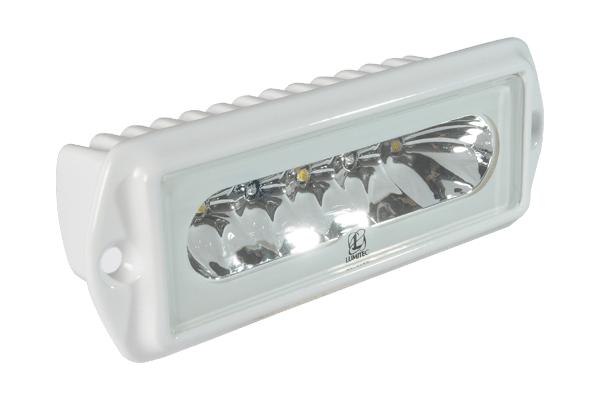 Lumitec Spotlight, CAPRI2, 16 Watt LED, White Rectangle Housing, White/ Red Dimming Light, 10 to 30 Volt DC, 1000 Lumens, Flush Mount – 101100