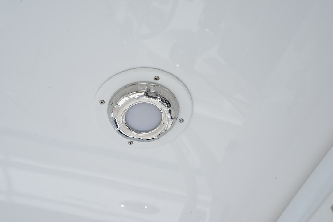 Lumitec Dome Light, Aurora, White Lens, White/ Blue Dimming LED Bulb, Stainless Steel Housing, Surface Mount, 180 Lumens, 4 Watt – 101138