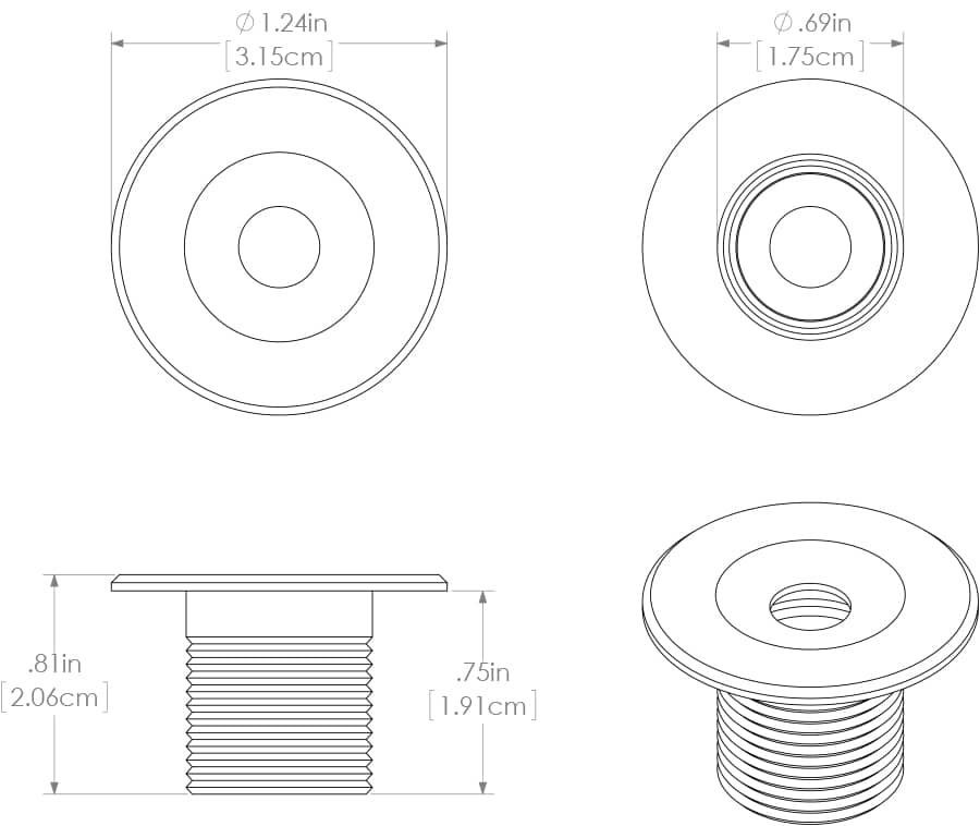Lumitec Courtesy Light – LED, Echo ™, White, Clear Lens, 45 Ma at 12 Volt DC, IP67 Waterproof, Brushed, Aluminum, Single – 112203