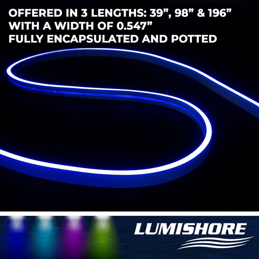 Lumishore Us Rope Light, SNL100 Eclipse, Blue LED, 12 Volt DC Powered, 2.5 Meter Length, 0.43 Inch X 0.24 Inch Cross Section – 60-0511-2500