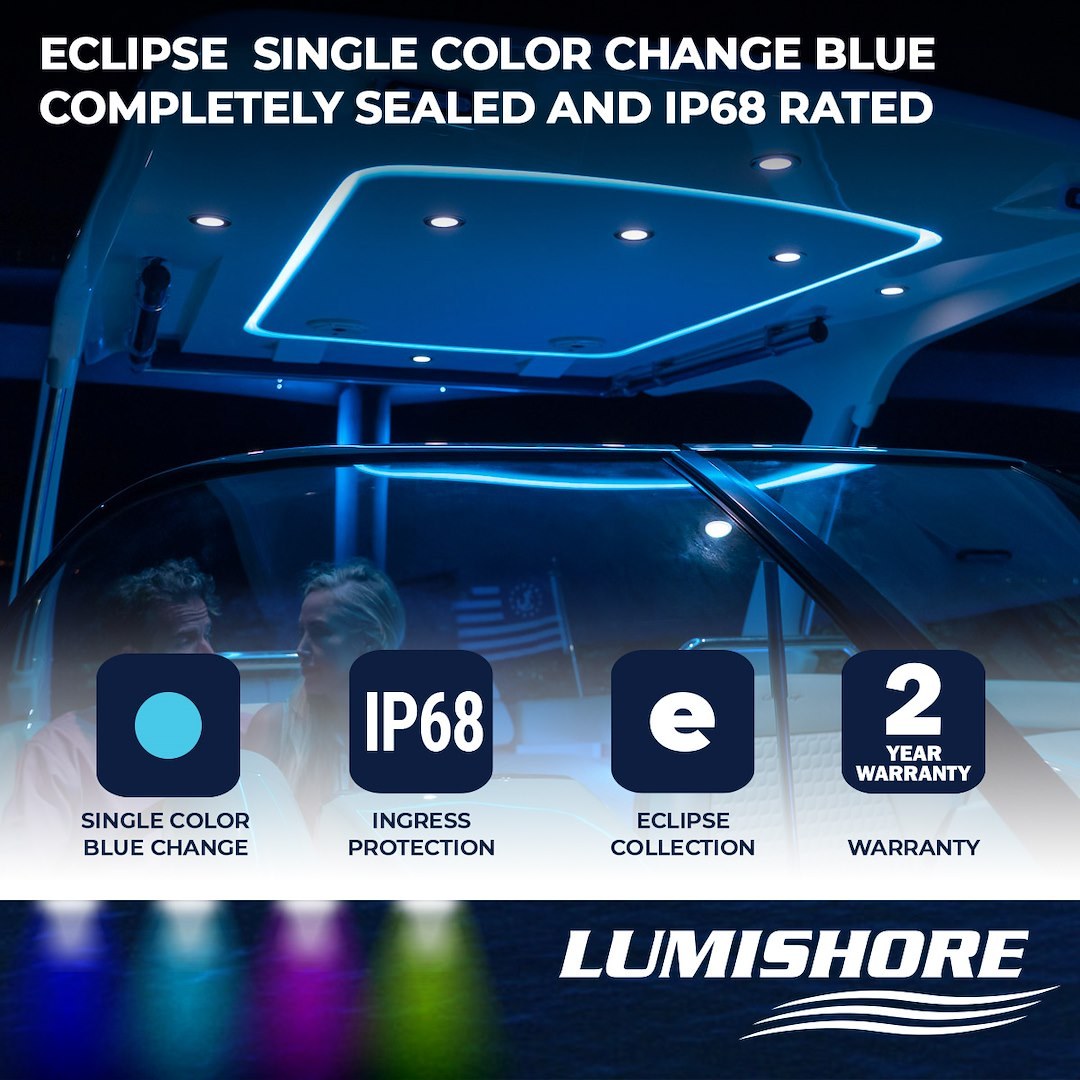 Lumishore Us Rope Light, SNL100 Eclipse, Blue LED, 12 Volt DC Powered, 2.5 Meter Length, 0.43 Inch X 0.24 Inch Cross Section – 60-0511-2500