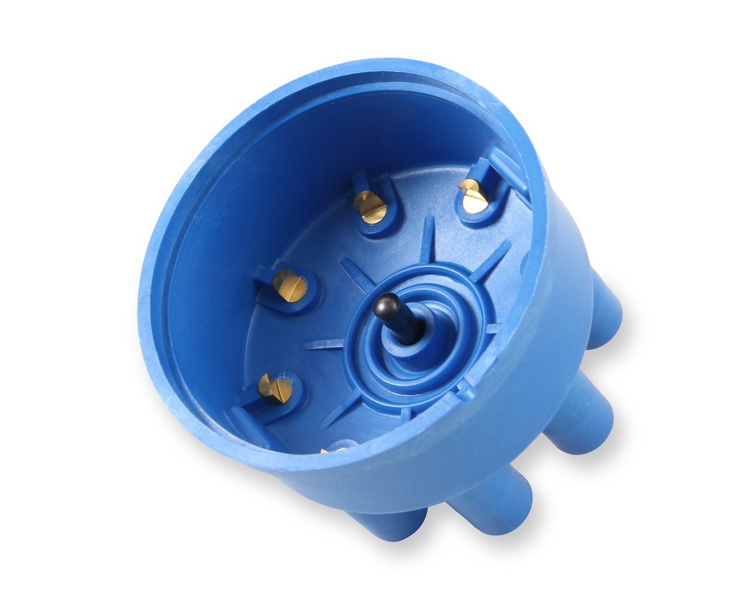 Mallory Distributor Cap, For Use with Mallory Yl Non-Vented Flame Arrested Distributors, Standard Style, Clip Down, Socket Style Posts, Blue – 209D