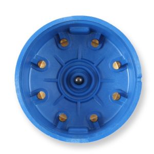 Mallory Distributor Cap, For Use with Mallory Yl Non-Vented Flame Arrested Distributors, Standard Style, Clip Down, Socket Style Posts, Blue – 209D