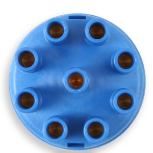 Mallory Distributor Cap, For Use with Mallory Yl Non-Vented Flame Arrested Distributors, Standard Style, Clip Down, Socket Style Posts, Blue – 209D