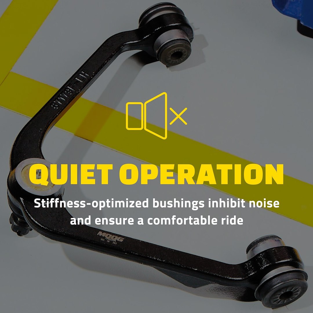 Moog Control Arm, Problem Solver, With Powdered-Metal Gusher Bearing to Allow Grease to Penetrate Bearing Surfaces, With Standard Bushing – CK620054