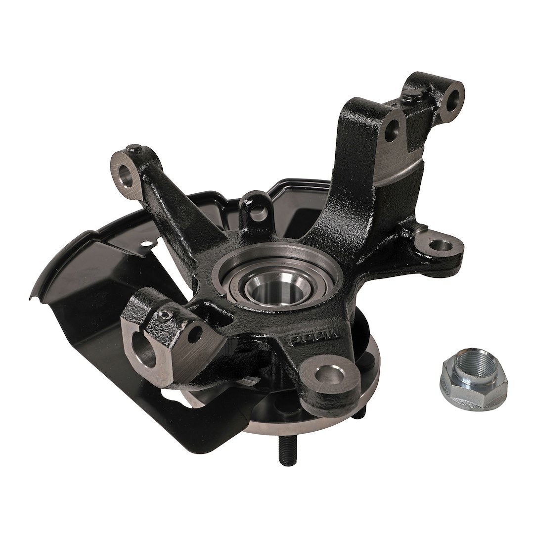 Moog Spindle, Spindle Assembly, Single, With Wheel Hub/ Studs/ Bearings/ Axle Nut/ Backing Plate and Premium Ball Joint – LK159