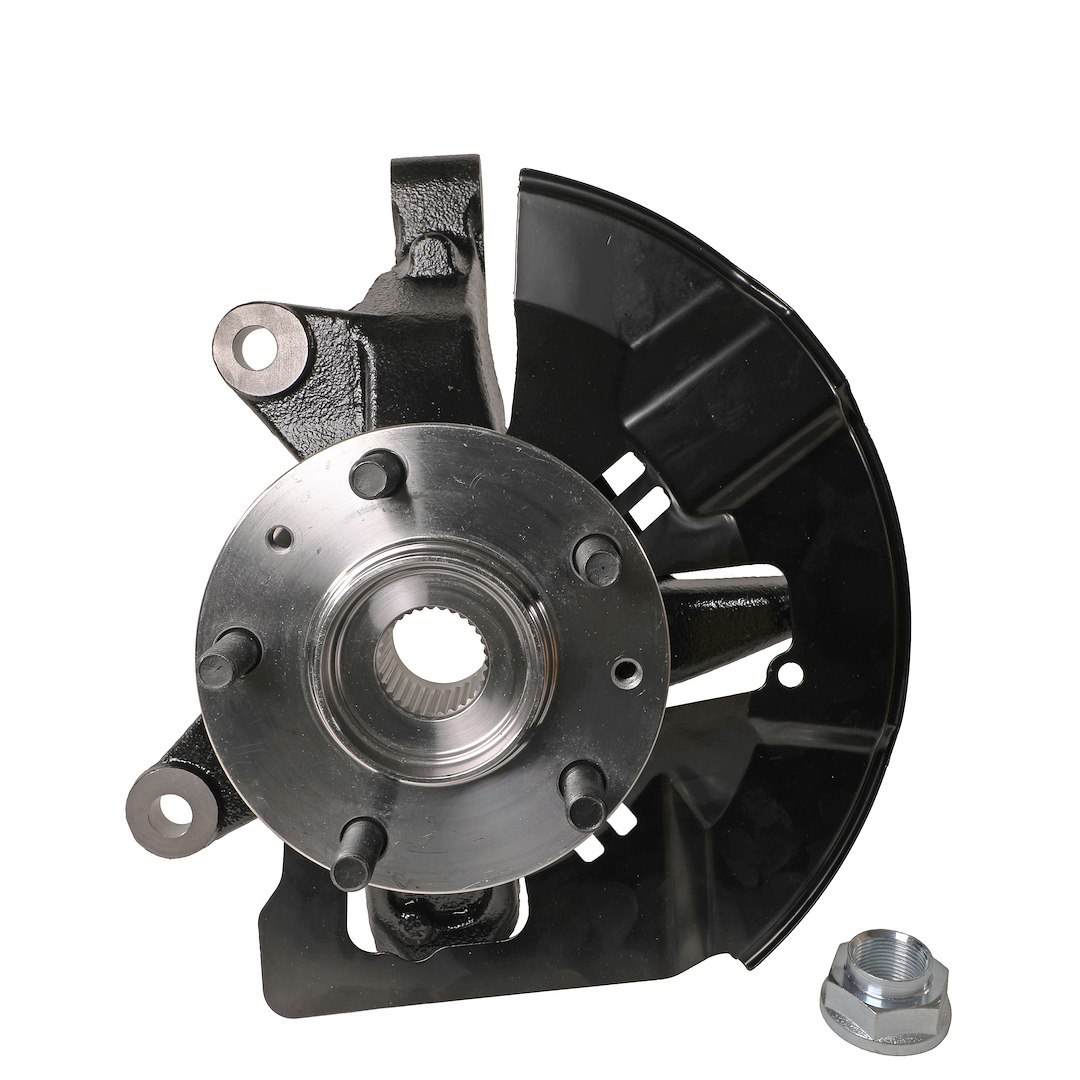 Moog Spindle, Spindle Assembly, Single, With Wheel Hub/ Studs/ Bearings/ Axle Nut/ Backing Plate and Premium Ball Joint – LK159