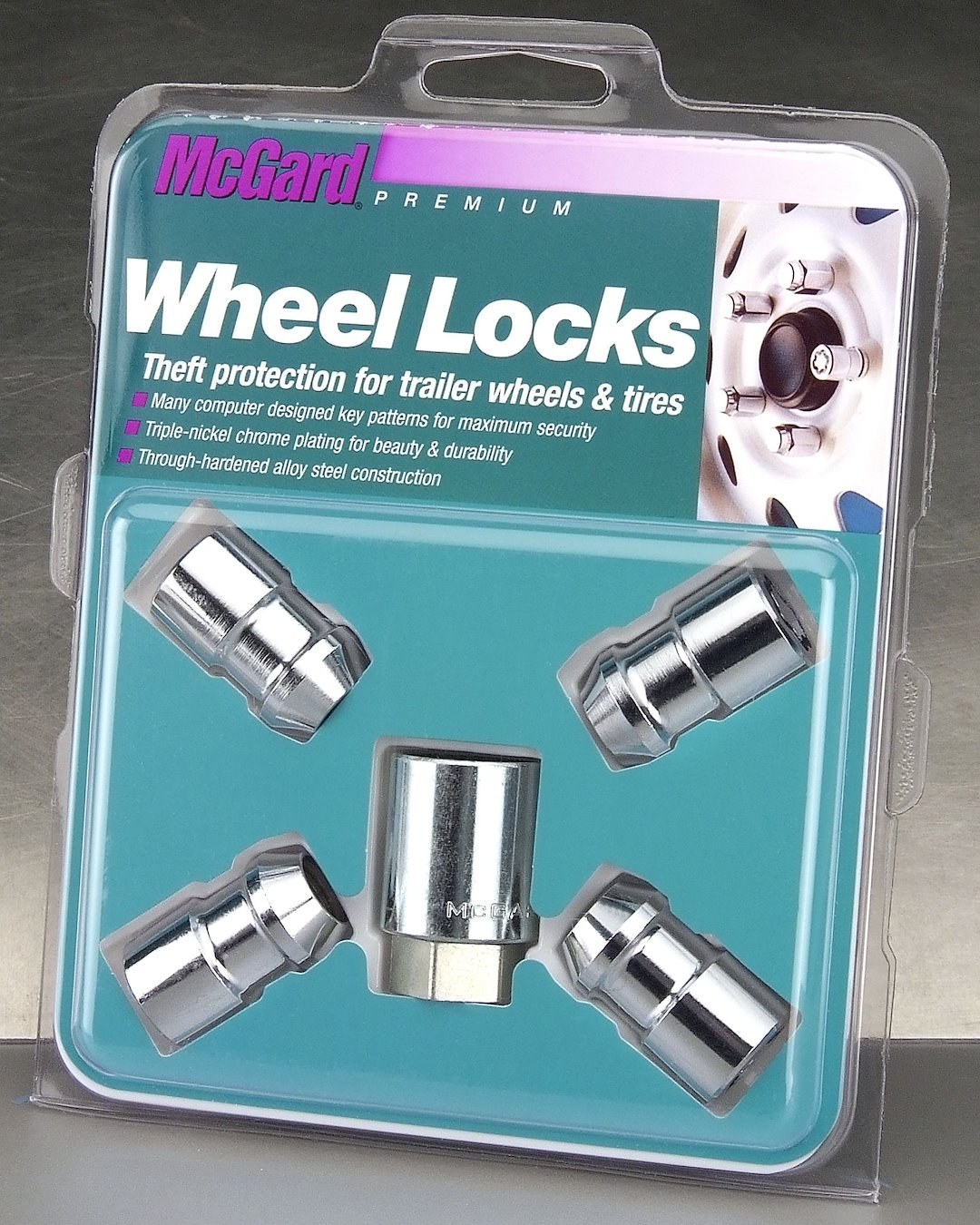 Mcgard Trailer Wheel Lock, Use to Lock Trailer Wheels and Tires to Protect from Theft, 1/2 Inch-20 Thread Size, 13/16 Inch Hex – 74041