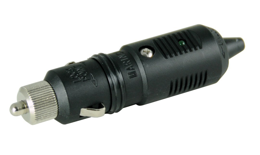 Marinco Cigarette Lighter Power Adapter, Use with Standard 12 Volt Receptacles, 12 Volt Power Supply, With LED Power Indicator – 12VPGRV