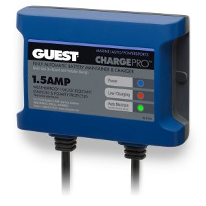 Marinco Battery Charger, Guest® Chargepro™, For 12 Volt Flooded/ Gel/ AGM Batteries, Single Bank Non-Solar Panel Trickle-Charger – 2701A