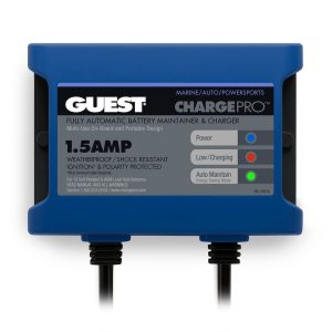Marinco Battery Charger, Guest® Chargepro™, For 12 Volt Flooded/ Gel/ AGM Batteries, Single Bank Non-Solar Panel Trickle-Charger – 2701A
