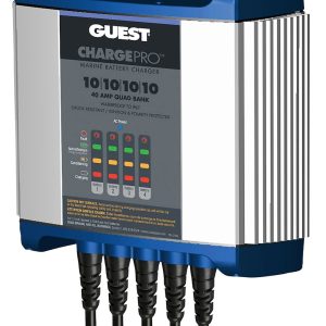 Marinco Battery Charger, Guest® Chargepro™, For 12 Volt Flooded/ AGM Lead Acid Batteries, 4 Bank Charger – 2740A