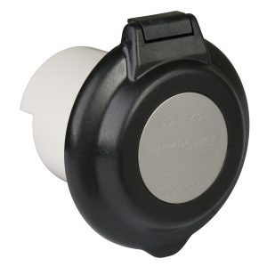 Marinco Receptacle, Outdoor/ Indoor Use, 125 Volt/ 30 Amp Power, Non Ground Fault Interrupter, Single Receptacle, Black – 304EL-BRV.BLK