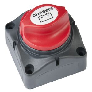 Marinco Battery Disconnect Switch, Chassis Battery Master Switch, Knob Type On/Off Switch – 701CHRV