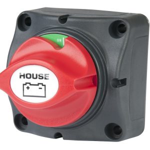 Marinco Battery Disconnect Switch, House Battery Master Switch, Knob Type On/Off Switch – 701HBRV