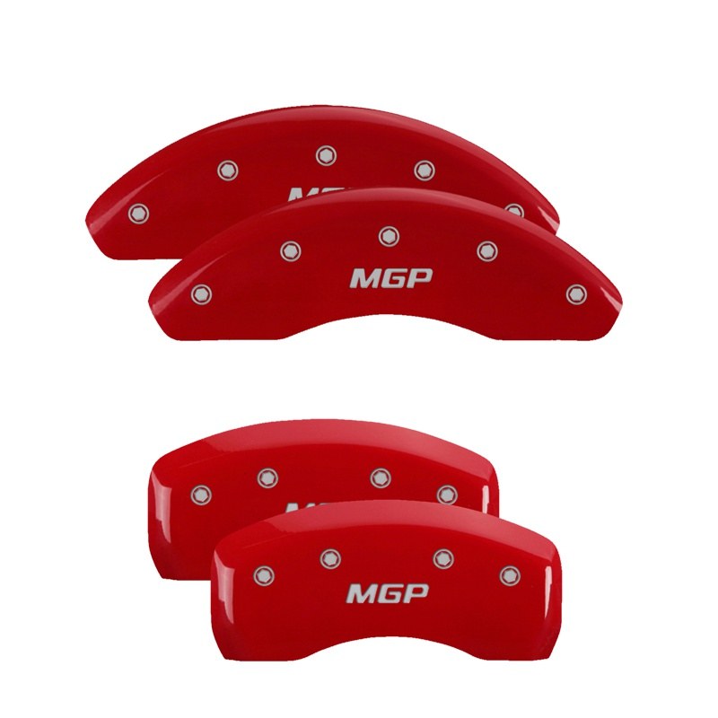 Mgp Caliper Caliper Cover, Set of 4, Mgp Logo, Powder Coated, Red, Aluminum – 10250SMGPRD